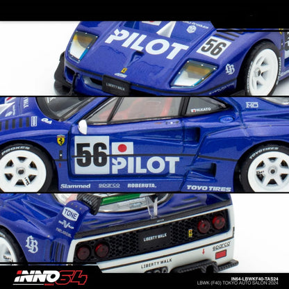 INNO 64 FERRARI F40 LIBERTY WALK PILOT BLUE - TOKYO AUTO SALON 2024