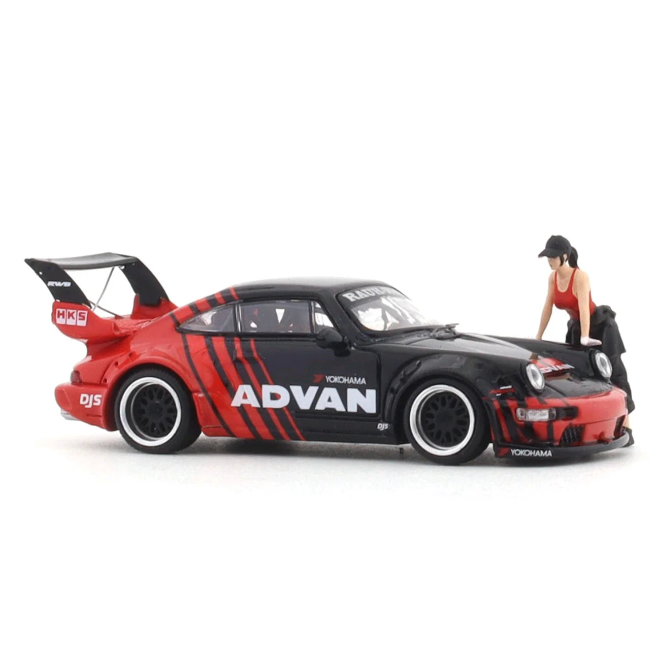 MINI STATION PORSCHE RWB 964 ADVAN LIVERY + FIGURINE - 1/64 SCALE