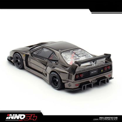 INNO 64 FERRARI F40 LIBERTY WALK CHROME BLACK