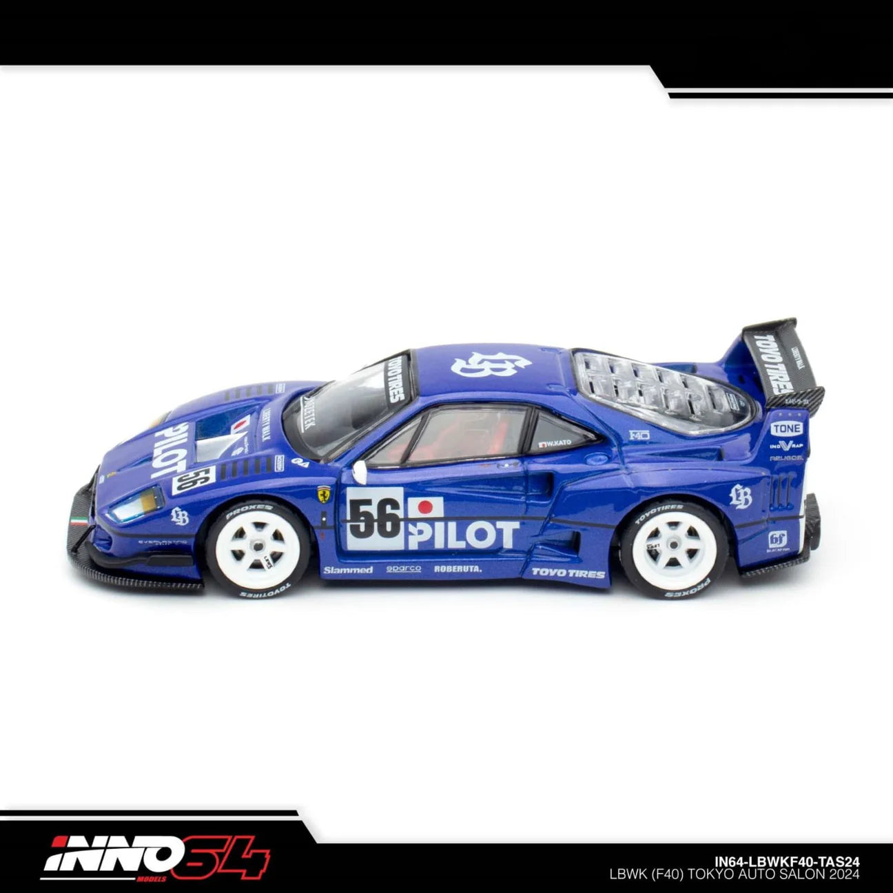 INNO 64 FERRARI F40 LIBERTY WALK PILOT BLUE - TOKYO AUTO SALON 2024