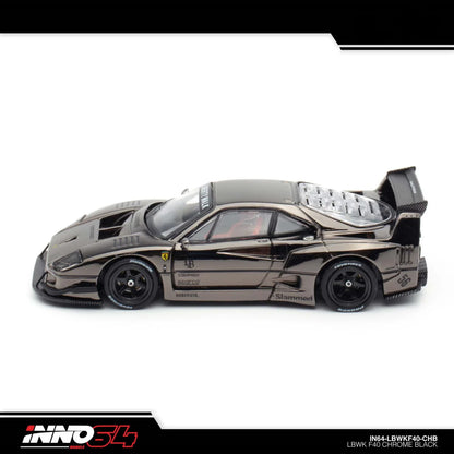 INNO 64 FERRARI F40 LIBERTY WALK CHROME BLACK