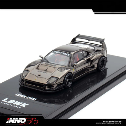 INNO 64 FERRARI F40 LIBERTY WALK CHROME BLACK