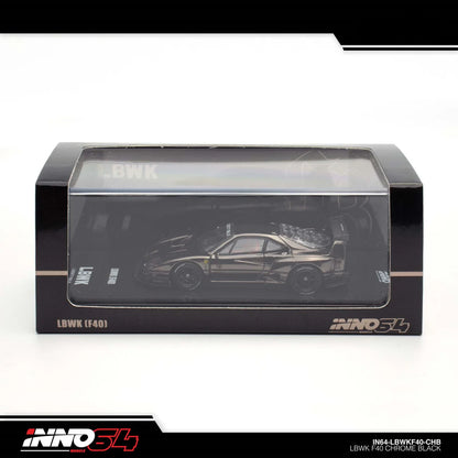 INNO 64 FERRARI F40 LIBERTY WALK CHROME BLACK