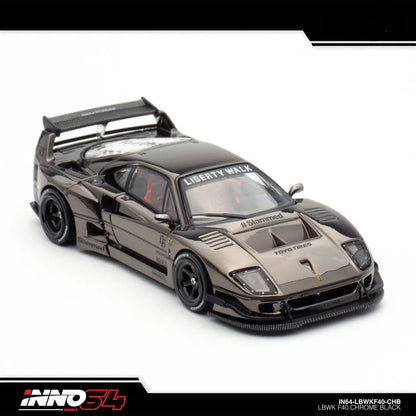 INNO 64 FERRARI F40 LIBERTY WALK CHROME BLACK
