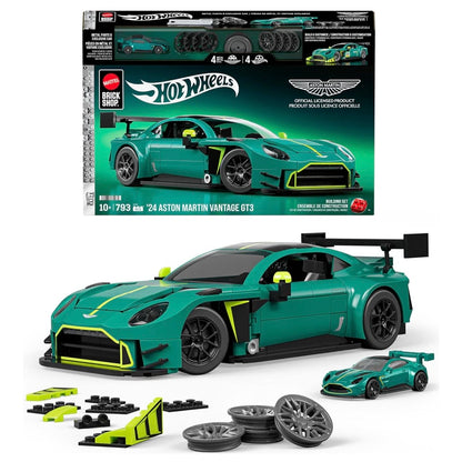 Hot Wheels Brick Shop ’24 Aston Martin Vantage GT3 Building Set – 793 Pieces