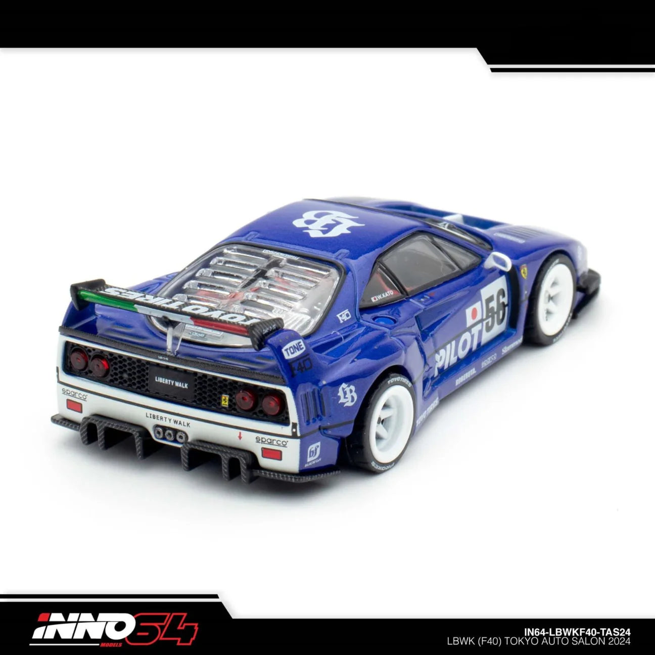 INNO 64 FERRARI F40 LIBERTY WALK PILOT BLUE - TOKYO AUTO SALON 2024
