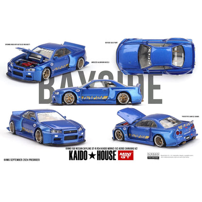 KAIDO★HOUSE #158 NISSAN SKYLINE GT-R R34 KAIDO WORKS V2 AERO SHINJUKU V2 - 1/64 SCALE