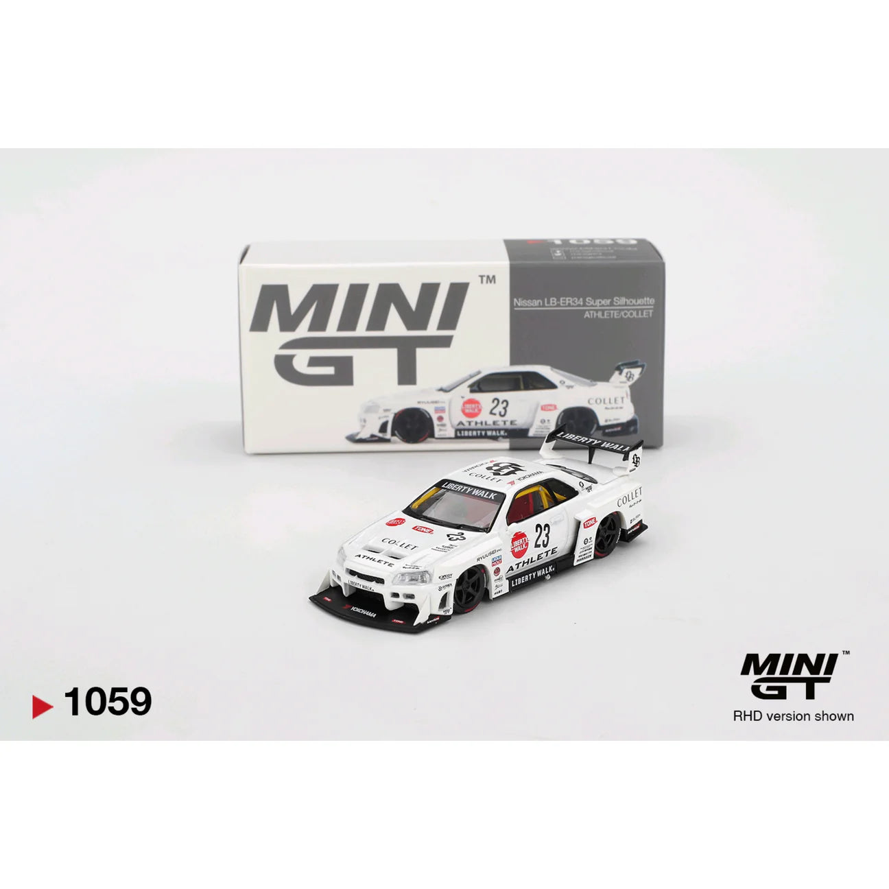 MINI GT #1059 NISSAN LB-ER34 SUPER SILHOUETTE ATHLETE COLLET