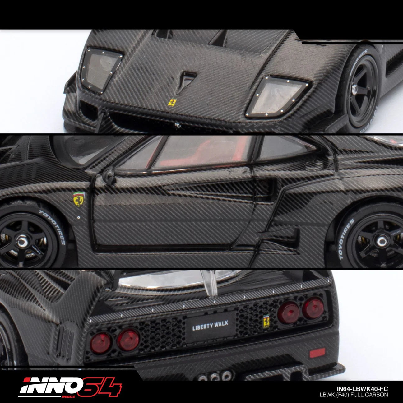INNO 64 FERRARI F40 LIBERTY WALK  FULL CARBON FIBRE