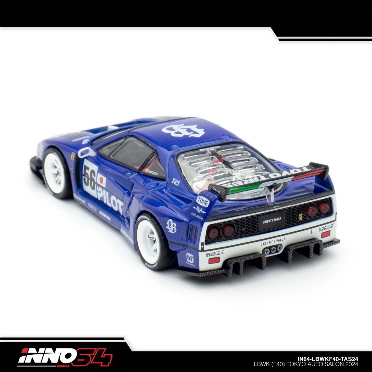 INNO 64 FERRARI F40 LIBERTY WALK PILOT BLUE - TOKYO AUTO SALON 2024