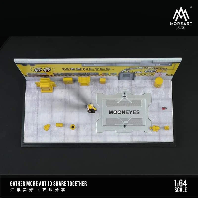 MOREART MOONEYES AUTOMOBILE REPAIR WORKSHOP DIORAMA + ACCESSORIES - 1/64 SCALE