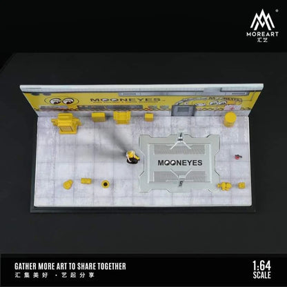 MOREART MOONEYES AUTOMOBILE REPAIR WORKSHOP DIORAMA + ACCESSORIES - 1/64 SCALE