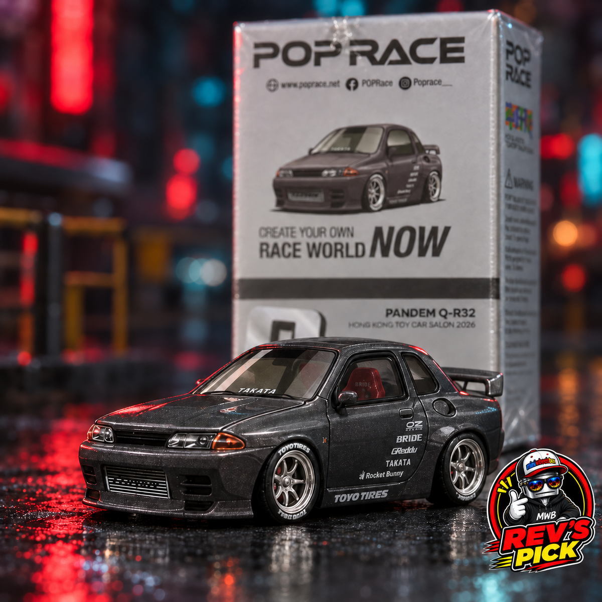 Pop Race 1:64 Pandem Pocket Bunny R32 Metal Grey – Hong Kong Toy Car Salon 2026 Exclusive