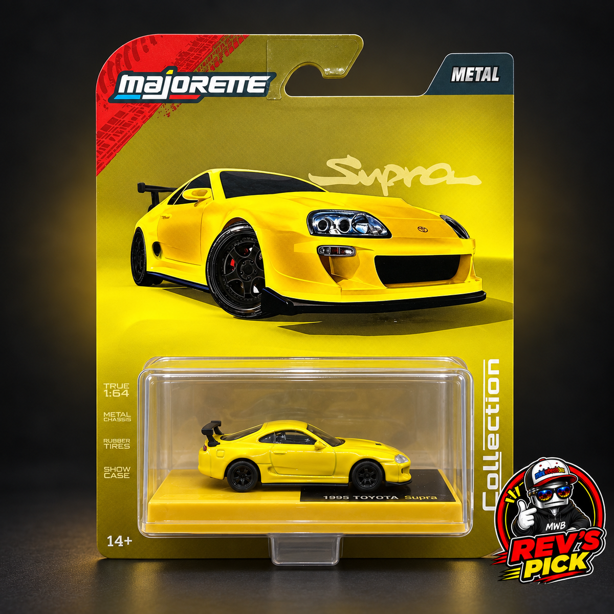 Majorette Collection 1:64 1995 Toyota Supra – Yellow